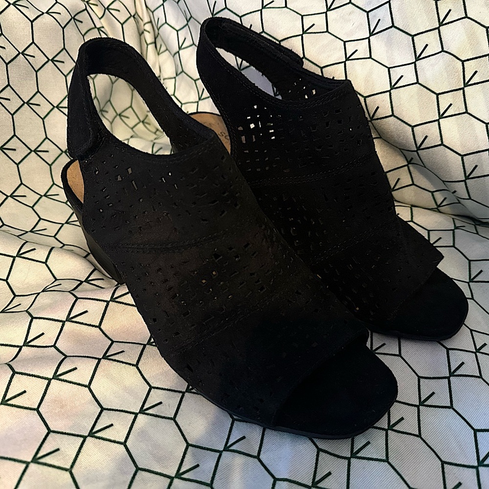 Sonoma Goods for Life +Vitalize Ortholite Black Block Heel Sandals Size 9.5